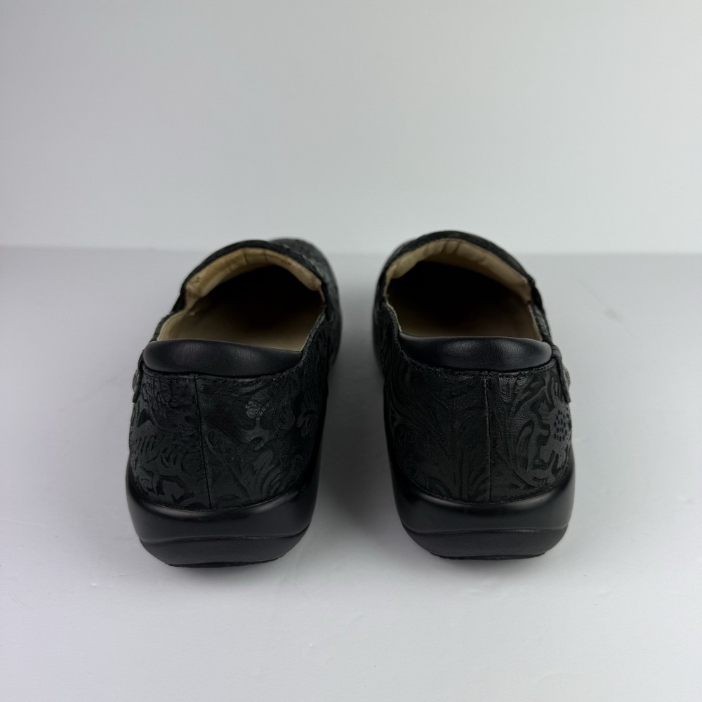 Alegria Keli KEL-431 Women Embossed Paisley Black Leather Clog Shoes 41 / 10.5 - Picture 5 of 11